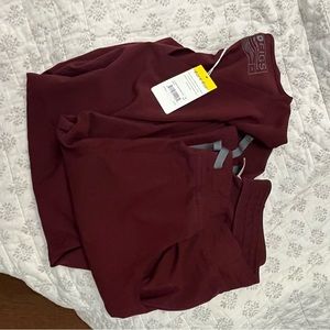 NWT Maroon figs set